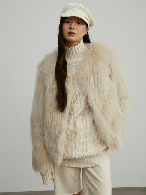 Fireladyfur Women's Fur Coat | Genuine Finnish Fox Fur"Reed Flower"