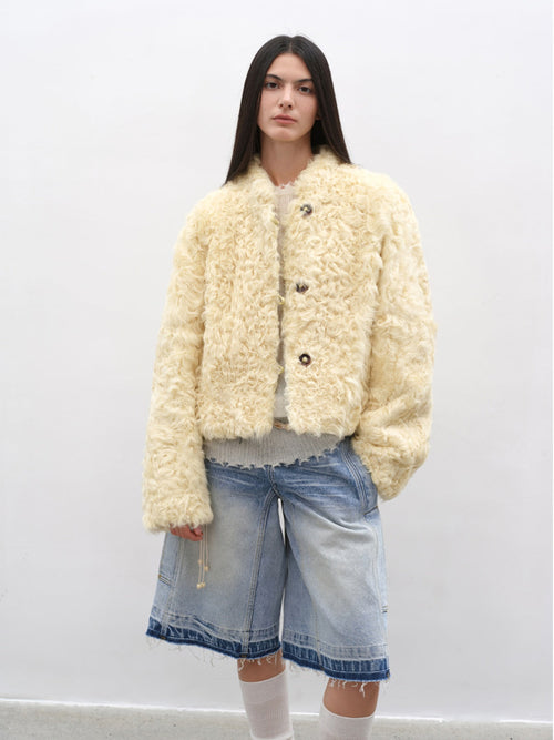 Fireladyfur Women's Imported Sheepskin Coat | New Zealand Wool“Little