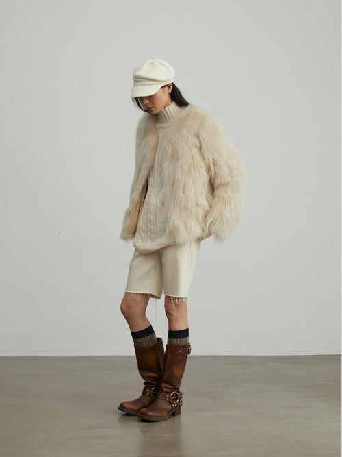 Fireladyfur Women's Fur Coat | Genuine Finnish Fox Fur"Reed Flower"