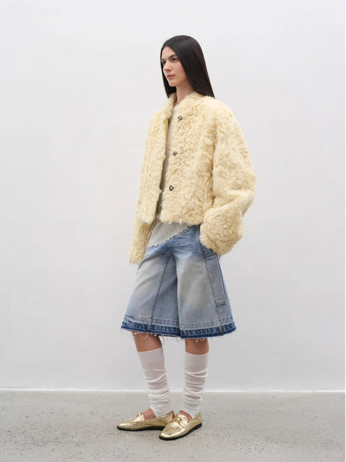 Fireladyfur Women's Imported Sheepskin Coat | New Zealand Wool“Little