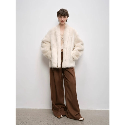 "Winter Love Island" Toscana fur one-piece shearing coat women's long