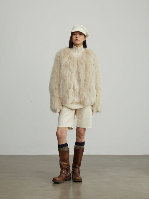 Fireladyfur Women's Fur Coat | Genuine Finnish Fox Fur"Reed Flower"