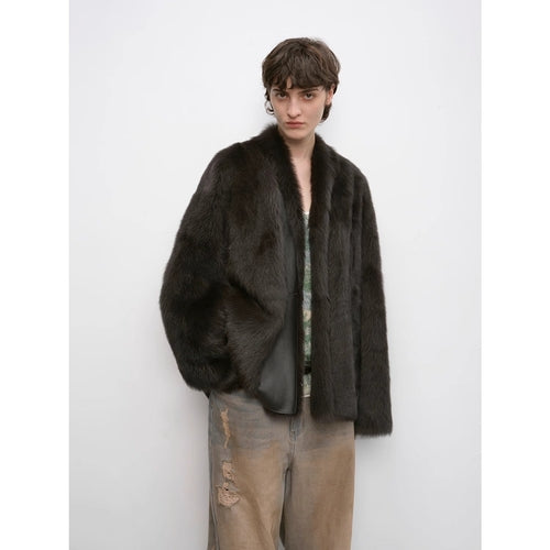 "Winter Love Island" Toscana fur one-piece shearing coat women's long