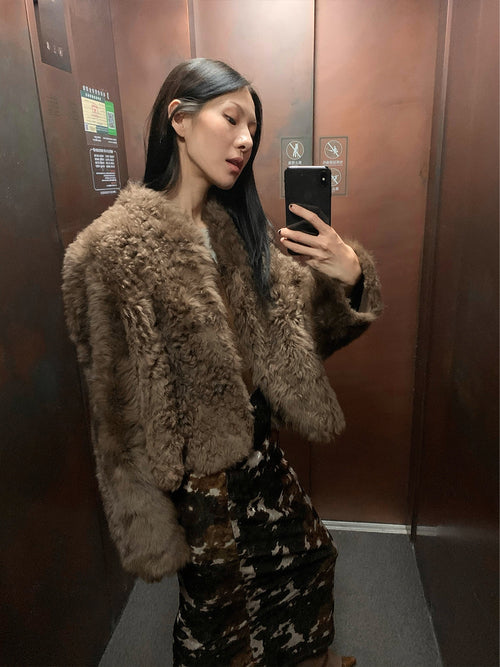 Fireladyfur Women's Tuscan Sheepskin Coat“Morning Mist Fairy”