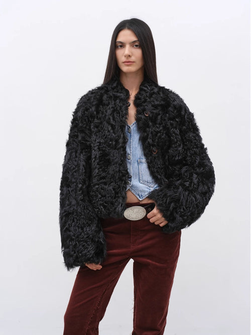 Fireladyfur Women's Imported Sheepskin Coat | New Zealand Wool“Little