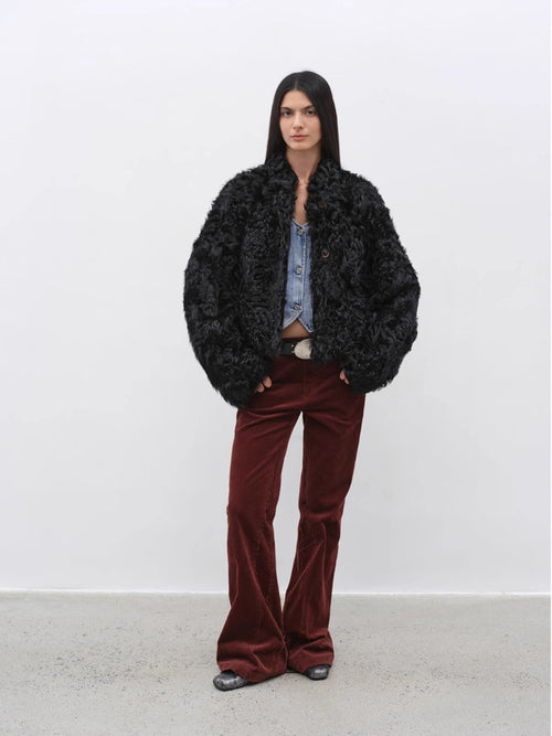 Fireladyfur Women's Imported Sheepskin Coat | New Zealand Wool“Little