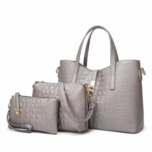 Three-Piece Women's Casual PU Leather Handbags