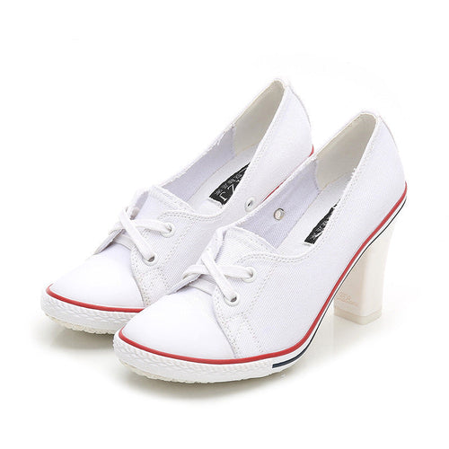 SeoulLift™ – Korean Canvas High-Sole Sneakers (Women)