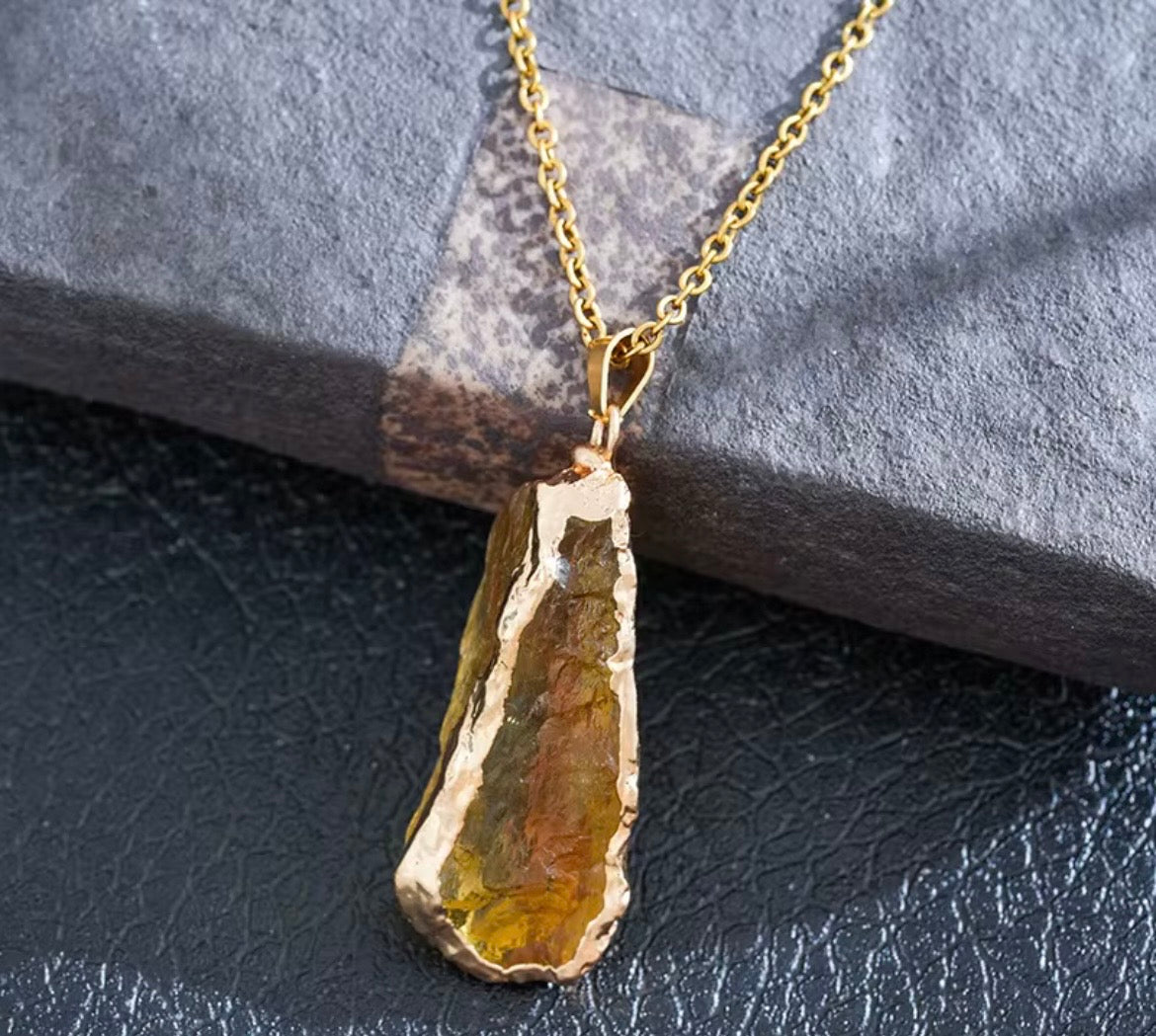 Golden Ember Crystal Necklace