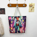 Neon City Girl Rope Handle Tote