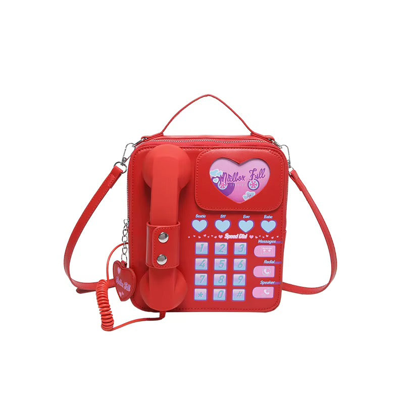 Red Bluetooth Retro Telephone Crossbody Bag