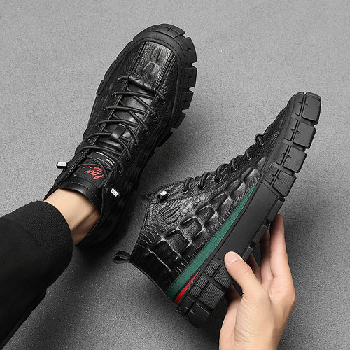 UrbanEdge™ – Men’s High-Top Leather Boots with Warm Lining