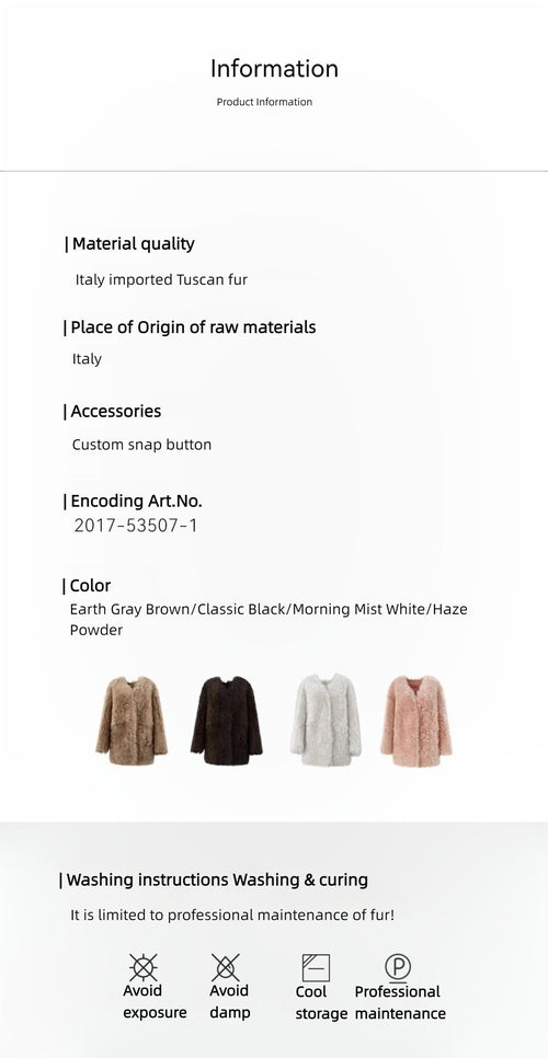 Fireladyfur Women's Tuscan Sheepskin Winter Coat“Peach Oolong”