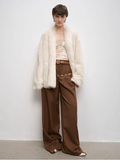 "Winter Love Island" Toscana fur one-piece shearing coat women's long