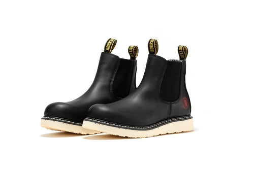 ROCKROOSTER Capitola Men's 6 inch Black Steel Toe Wedge Work Boots