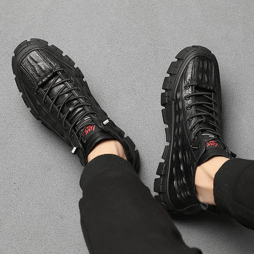 UrbanEdge™ – Men’s High-Top Leather Boots with Warm Lining