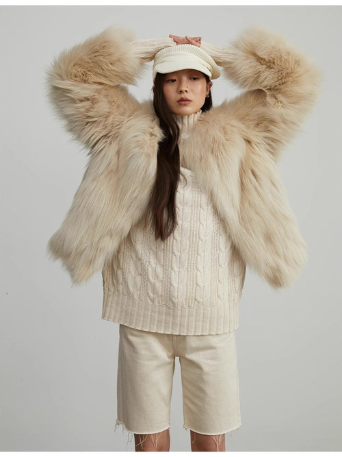 Fireladyfur Women's Fur Coat | Genuine Finnish Fox Fur"Reed Flower"