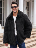 Men's Lapel Short Faux Fur Jacket – Luxurious Warmth & Style
