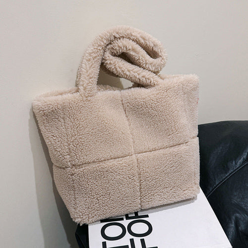 Women's Designer Luxury Plush Bag Winter Fashion Cute Tote Handbags