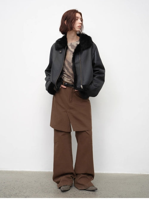 Fireladyfur Women's Shearling Coat - Motorcycle Style Toscana Wool