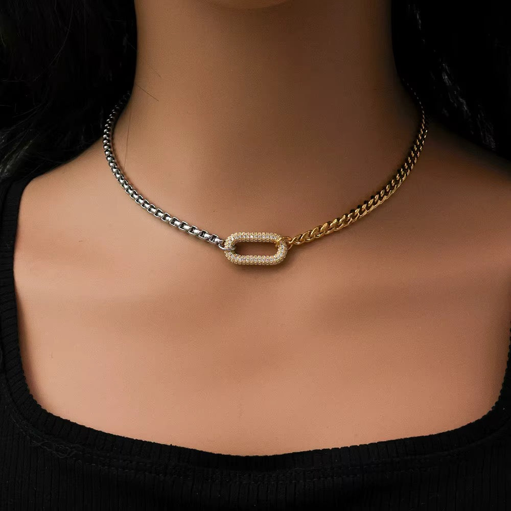 Golden Contrast Luxe Necklace