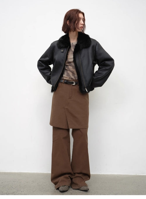 Fireladyfur Women's Shearling Coat - Motorcycle Style Toscana Wool