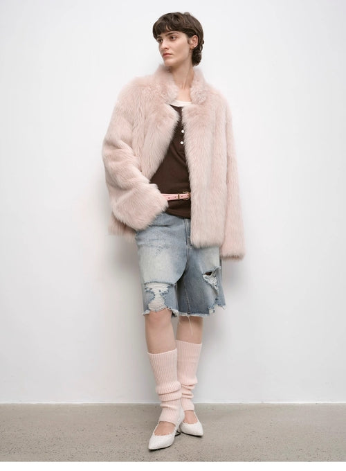 "Heartbeat Mark" Toscana Shearing women's short fur coat