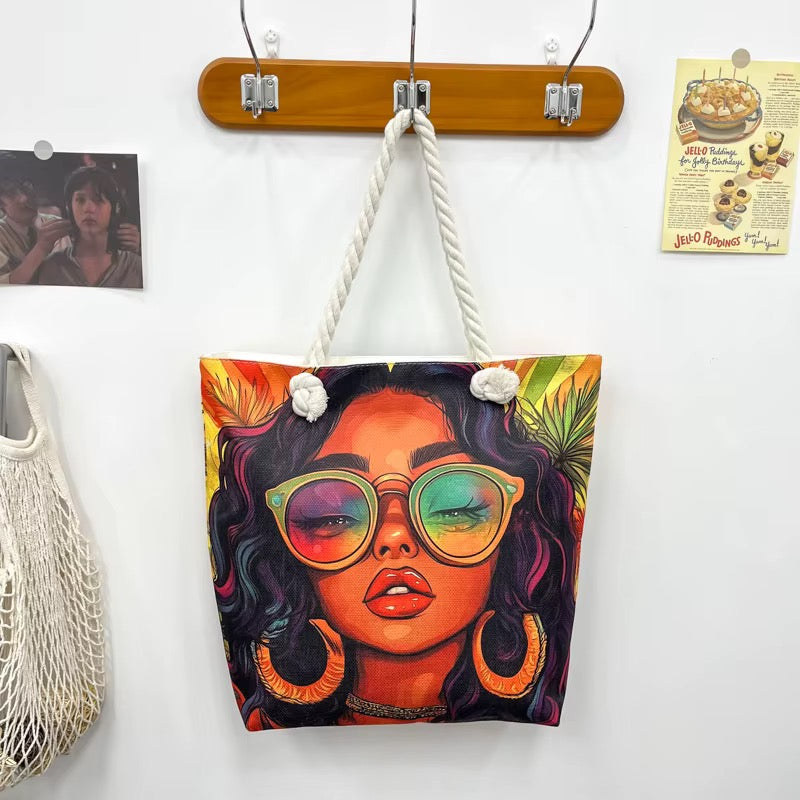 Sunset Shades Diva Rope Handle Tote