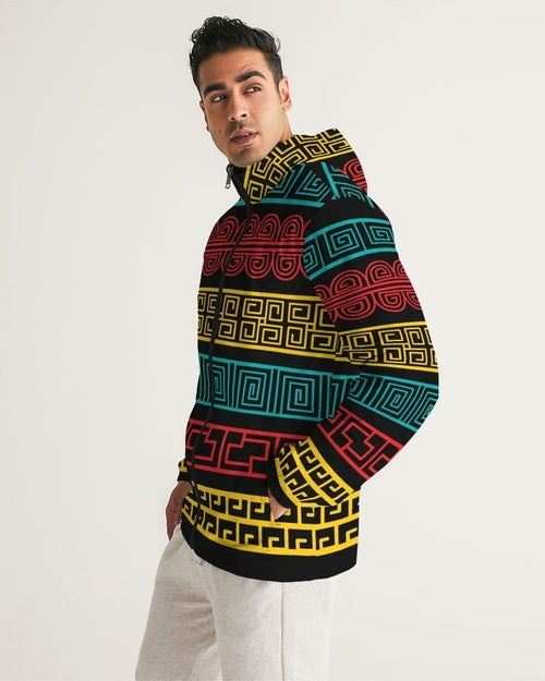 Mens Hooded Windbreaker - Multicolor Water Resistant Jacket - Je7y0x