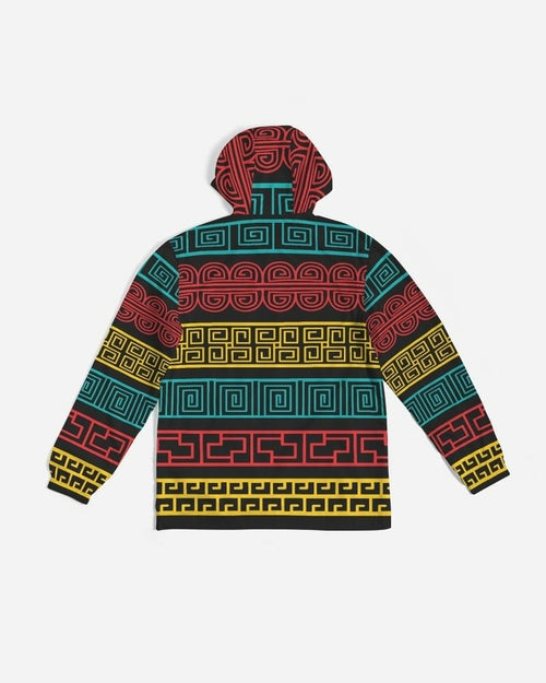 Mens Hooded Windbreaker - Multicolor Water Resistant Jacket - Je7y0x