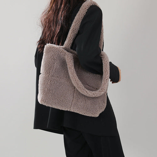 Women's Designer Luxury Plush Bag Winter Fashion Cute Tote Handbags