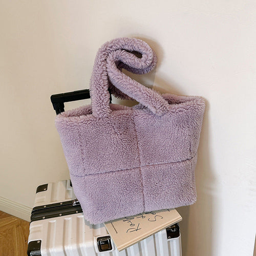 Women's Designer Luxury Plush Bag Winter Fashion Cute Tote Handbags