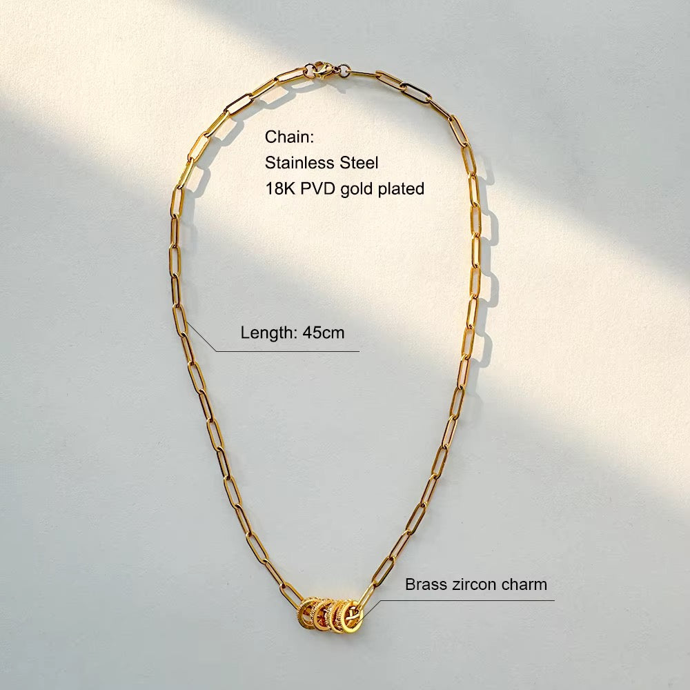 Golden Orbit Link Necklace