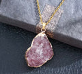 Rose Aura Raw Crystal Necklace