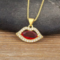 Red Kiss Me Luxe Crystal Lips Necklace
