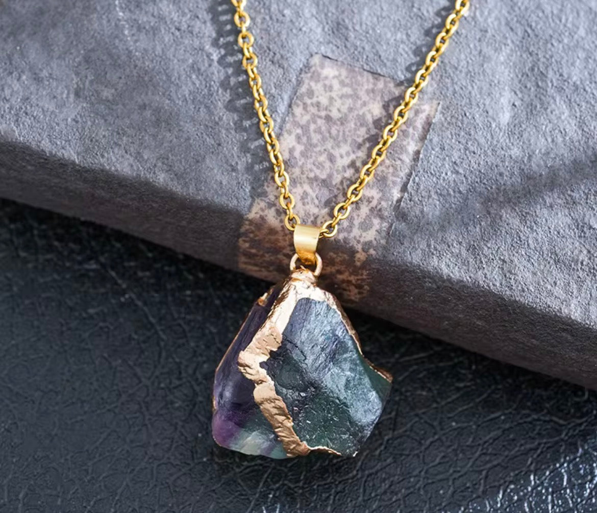Mystic Rainbow Raw Crystal Necklace