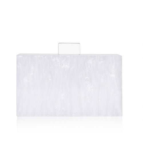 American Flag Pearl White Acrylic Clutch