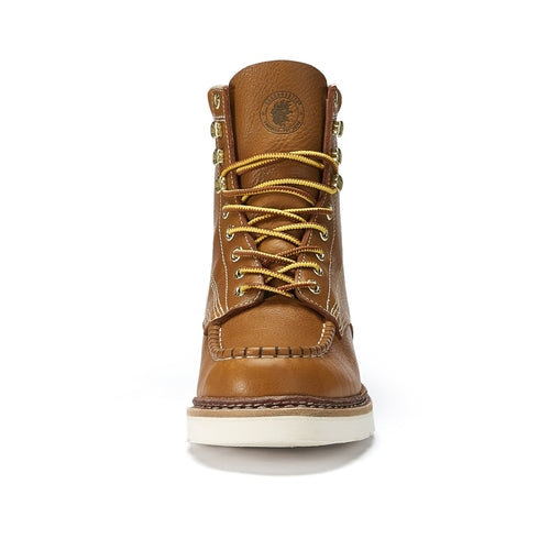 ROCKROOSTER Norwood Men's 6 inch Brown soft toe wedge work boots with