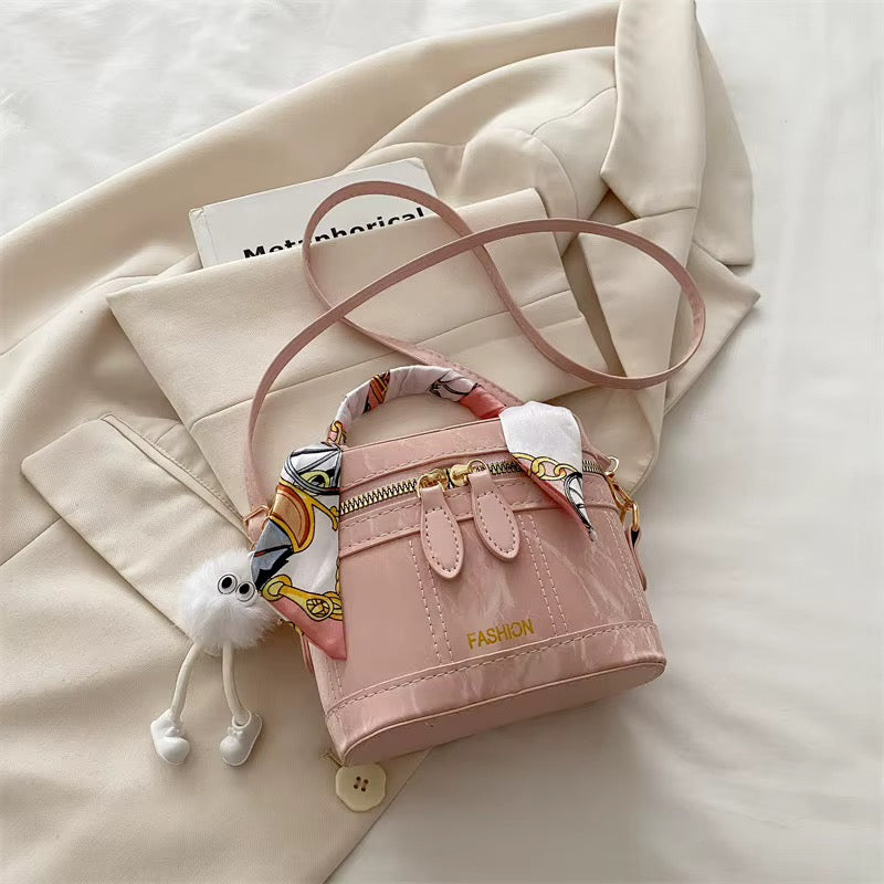 Pretty in Pink Mini Scarf Handle Crossbody Bag