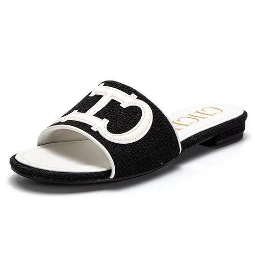 Women's Slippers yellow New Fabric Fashion Flat Sandals