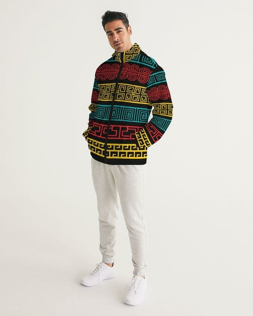 Mens Hooded Windbreaker - Multicolor Water Resistant Jacket - Je7y0x