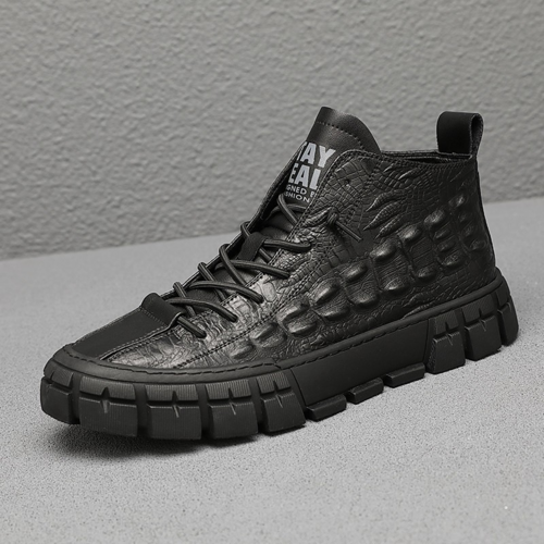 UrbanEdge™ – Men’s High-Top Leather Boots with Warm Lining