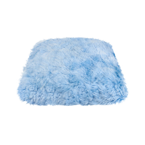 Light blue genuine sheepskin throw pillow