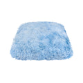 Light blue genuine sheepskin throw pillow