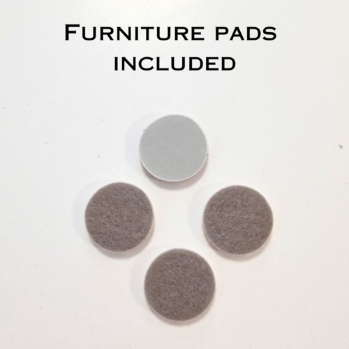 Red genuine sheepskin stool with oak legs