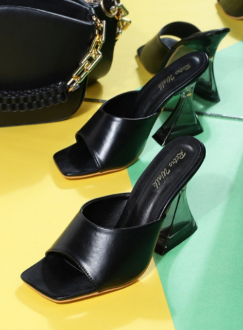 Retro Walk Women Block Heel Sandals(Color-BLACK)(Size-Euro-40)
