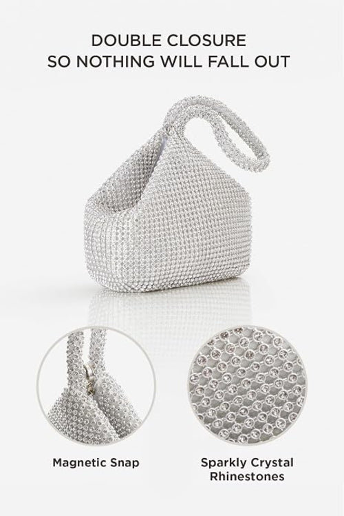 Rhinestone Triangle Clutch Bag for Women, Sparkly Evening Purse