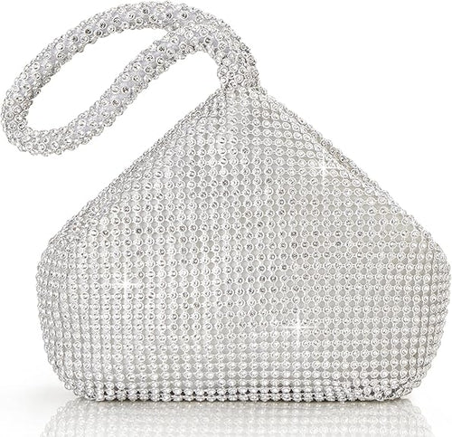 Rhinestone Triangle Clutch Bag for Women, Sparkly Evening Purse