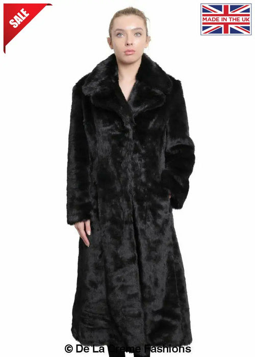 De La Creme - Womens Faux Fur Long Coat