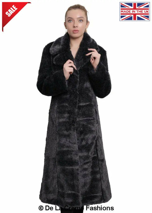 De La Creme - Womens Faux Fur Long Coat